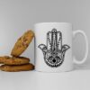 Islamische Keramik-Kaffeetasse - Hamsa Hand von Fatima Muster