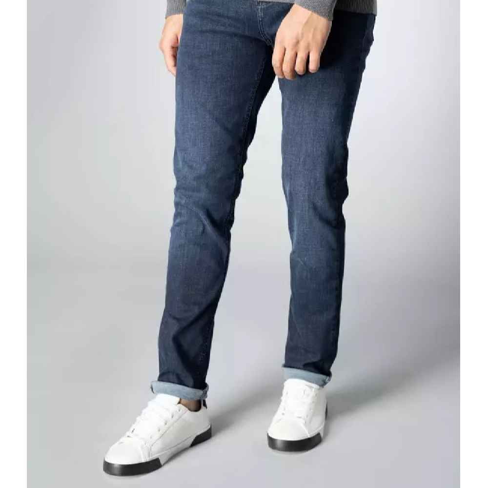 Gekrempelte Slim Fit Jeans für Männer in Blau, für jeden Anlass