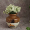 Dekorative Holzvasen, handgefertigt aus Naturbelassenem Massivholz mit Blumendesign