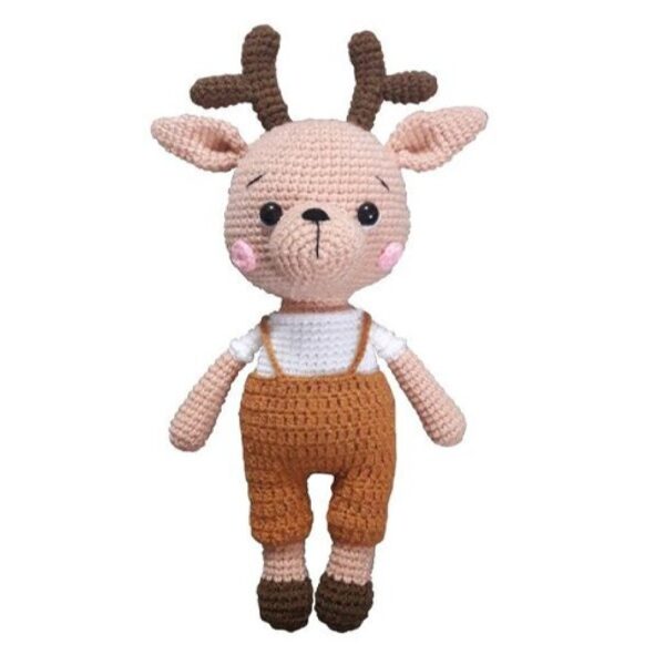 Handgemachtes Amigurumi Hirsch Kuscheltier – Warmbraunes Plüschtier | Weich und Gemütlich