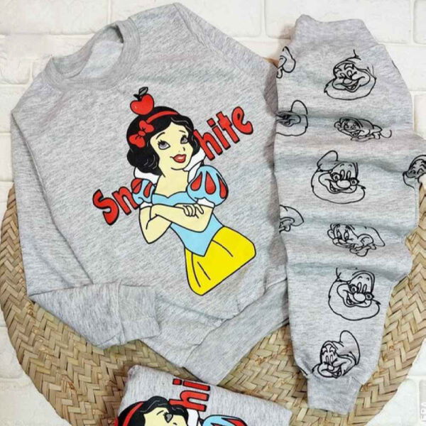 Mädchen Sweatshirt & Hose Set mit Schneewittchen Grau