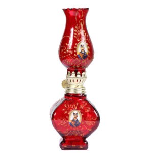 Glas-Petroleumlampe mit persischem Shah Abbasi Design