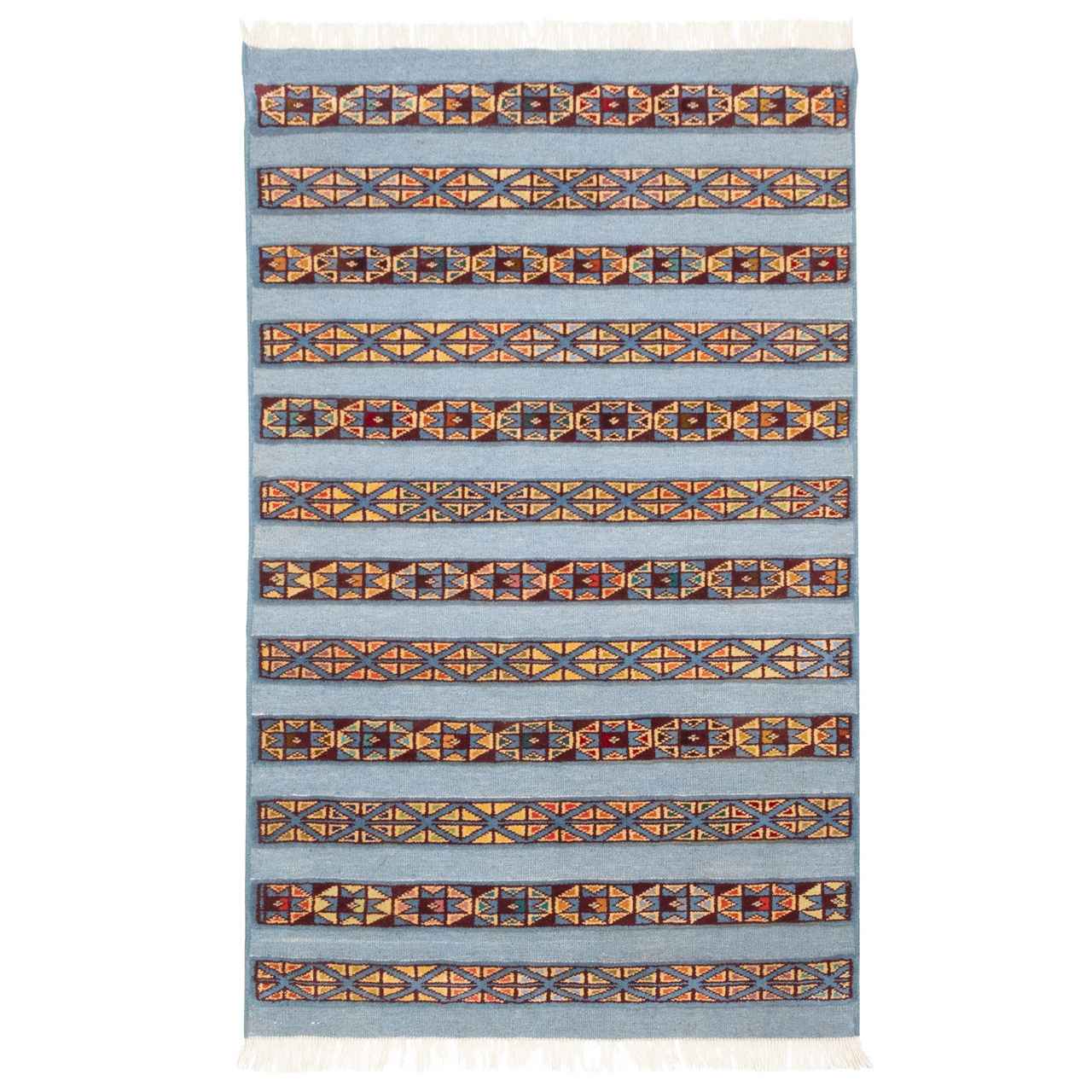 Authentischer Persischer Woll Kelim Teppich traditionell handgewebt in Khorasan rot