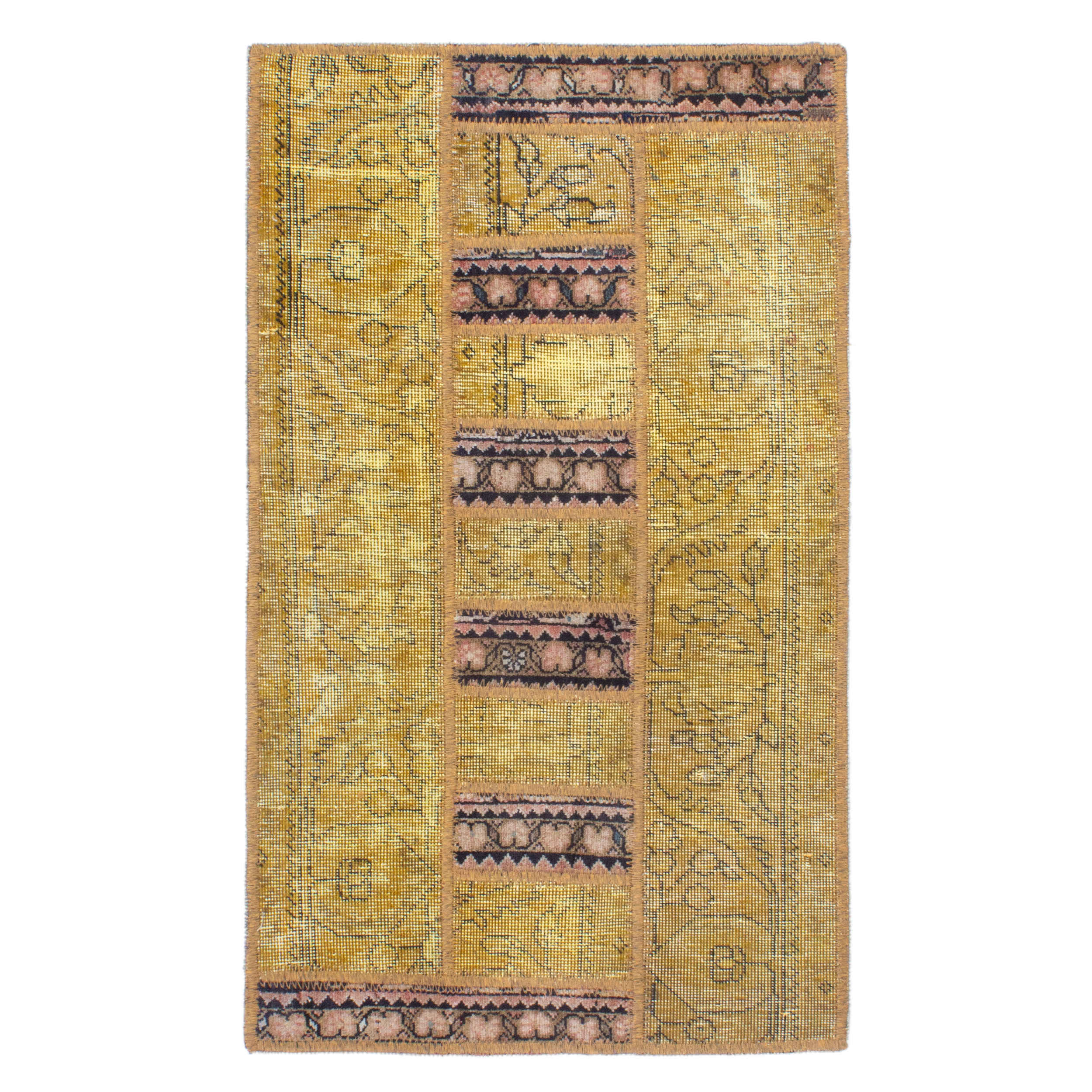 Vintage Persischer handgeknüpfter Patchwork-Teppich Hadis