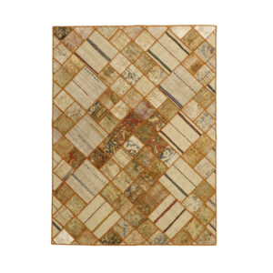 Vintage Persischer handgeknüpfter Patchwork-Teppich Leila