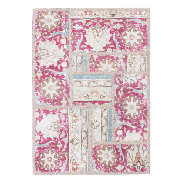 Vintage Persischer handgeknüpfter Patchwork-Teppich Mahiya