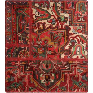 Vintage Persischer handgeknüpfter Patchwork-Teppich Baharan