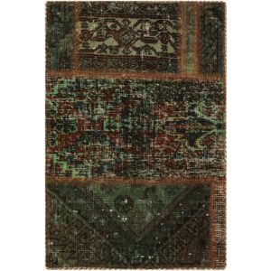 Vintage Persischer handgeknüpfter Patchwork-Teppich Nasim