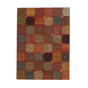 Vintage Persischer handgeknüpfter Patchwork-Teppich Samin