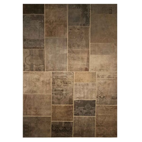 Vintage Persischer handgeknüpfter Patchwork-Teppich Gemütlich