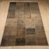 Vintage Persischer handgeknüpfter Patchwork-Teppich Gemütlich