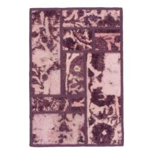 Vintage Persischer handgeknüpfter Patchwork-Teppich Violett