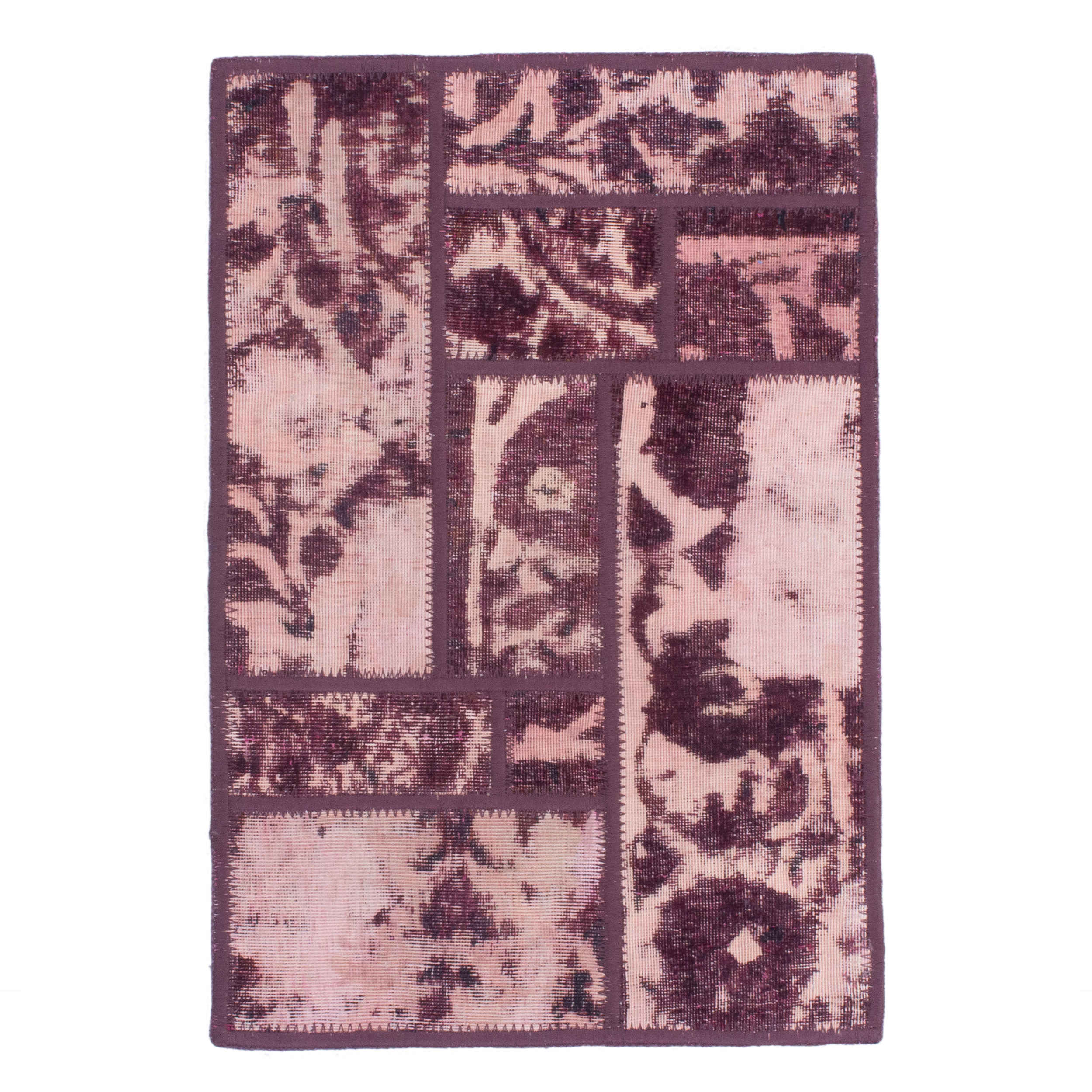 Vintage Persischer handgeknüpfter Patchwork-Teppich Violett
