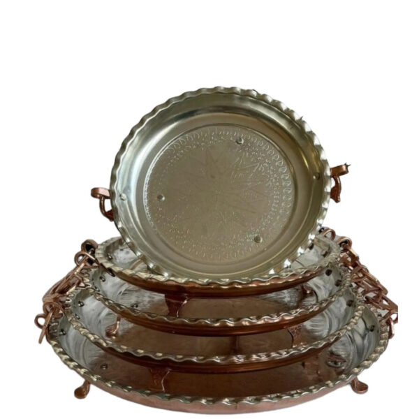 Persisches Kupfer Serviertablett Hammered Fußed