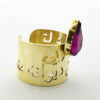 Persischer Messing Siegelring mit Amethyst für Damen