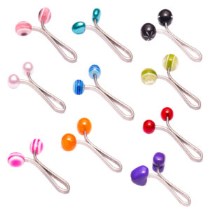 U-Hijab-Clip-Set für muslimische Frauen mit Glitzerfarbenem Design (10 Stück)