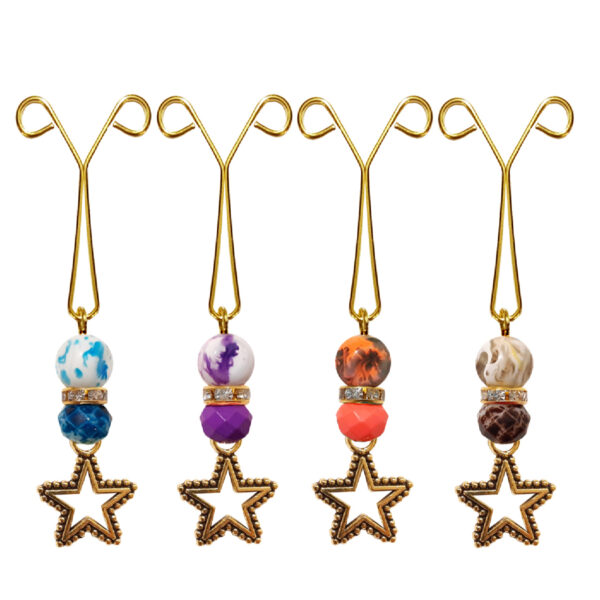 U-Hijab-Clips für muslimische Frauen Kopftuch mit Stern-Anhänger (4 Stück)