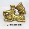 Handgefertigte goldene Keramik-Räucherstäbchen-Skulptur – Sphinx Design