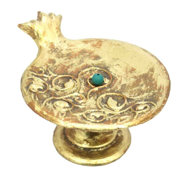 Handgefertigter Keramik-Räucherstäbchenhalter – Granatapfel Design mit Boden