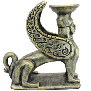 Handgefertigte Keramik-Räucherstäbchen-Skulptur – Sphinx Design
