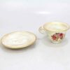 Handgefertigter Keramik-Räucherstäbchenhalter – Blumen Becher & Untertasse Design