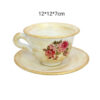 Handgefertigter Keramik-Räucherstäbchenhalter – Blumen Becher & Untertasse Design