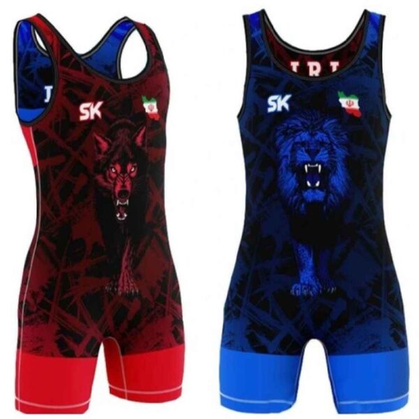 Iranisches Herren Freistilsinglet ohne Ärmel Modell Lion