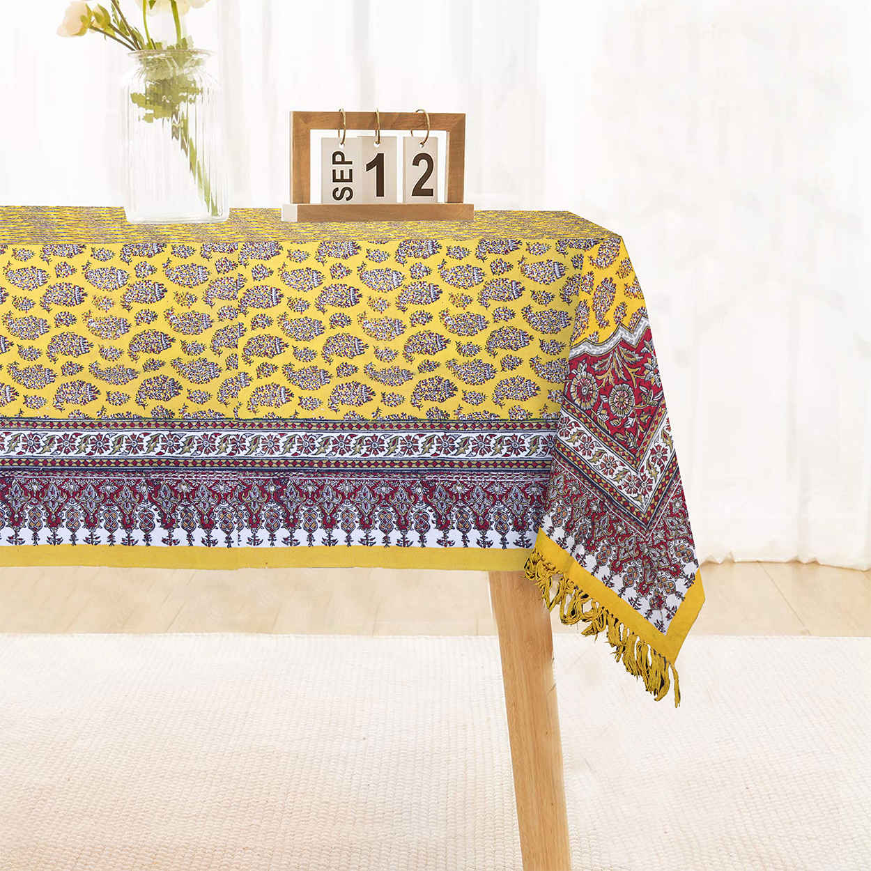 Iranisches Tischtuch: Isfahans traditionelle Kalamkari Blockdruck Artemis I