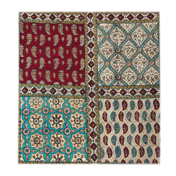 Iranisches Tischtuch: Isfahans traditionelle Kalamkari Blockdruck Haghani