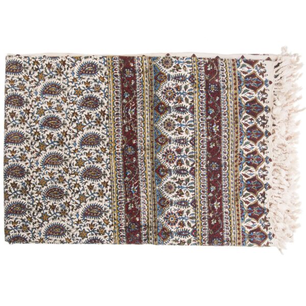 Iranisches Tischtuch: Isfahans traditionelle Kalamkari Blockdruck Iblue