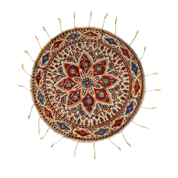 Iranisches Tischtuch: Isfahans traditionelle Kalamkari Blockdruck Khorshid I