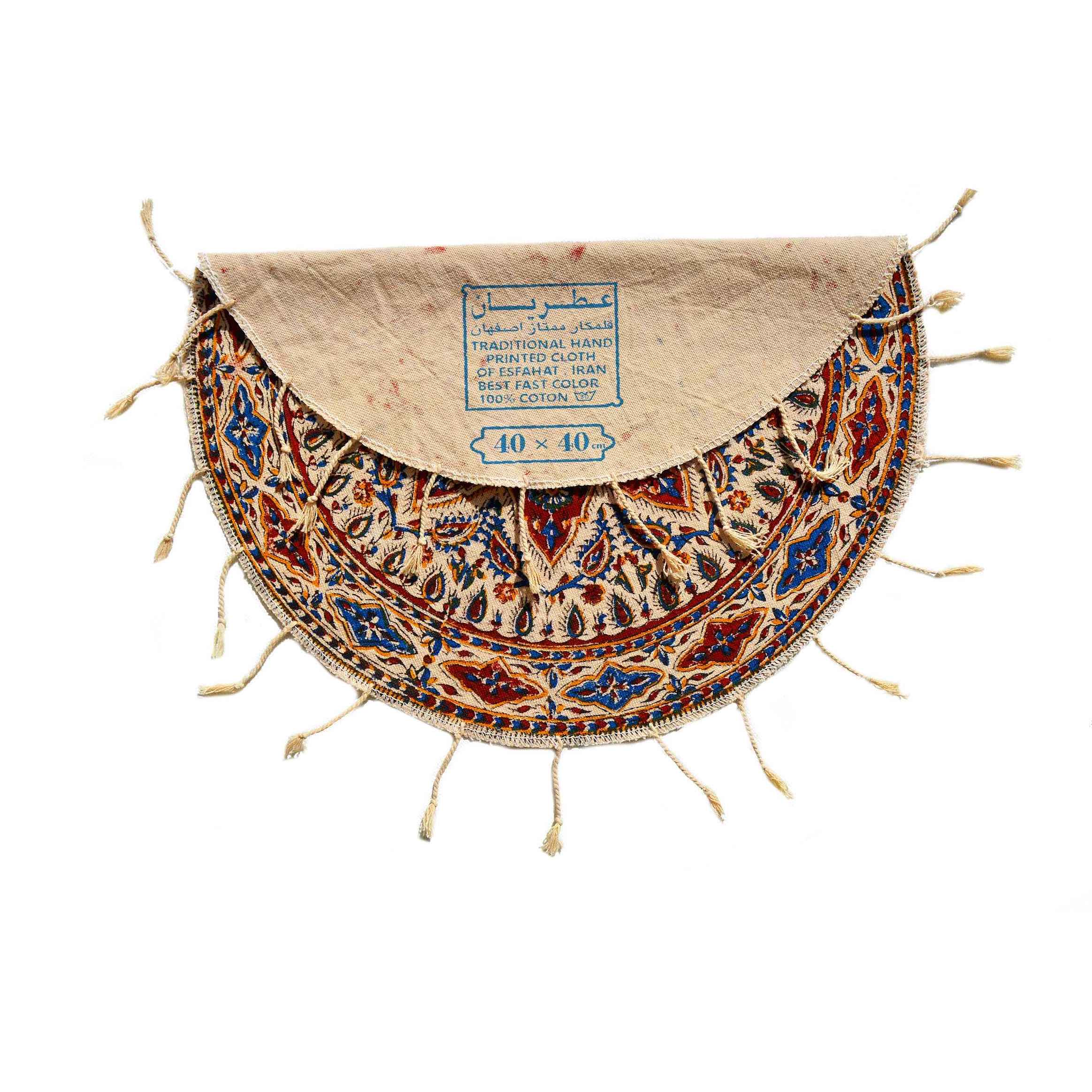 Iranisches Tischtuch: Isfahans traditionelle Kalamkari Blockdruck Khorshid I