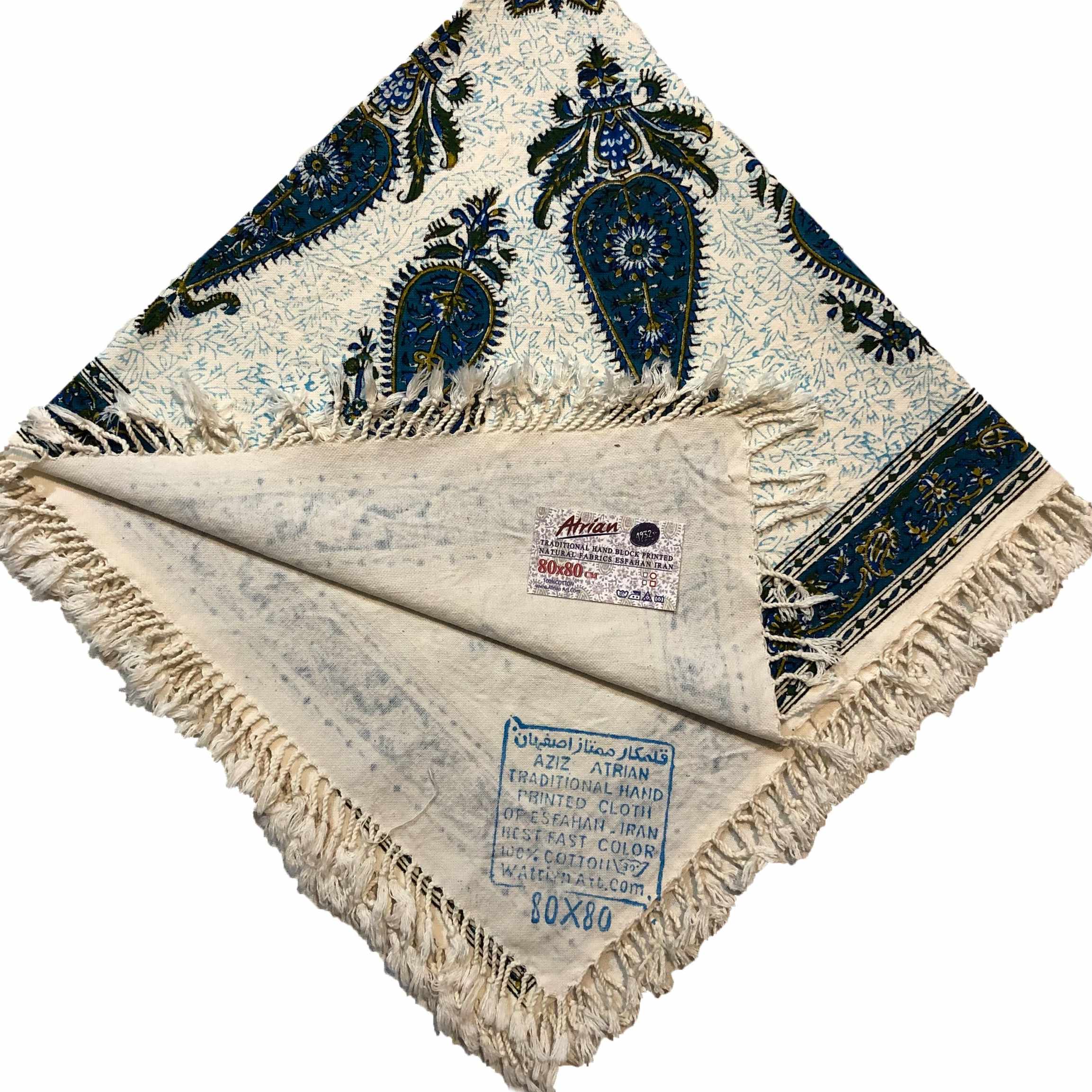 Iranisches Tischtuch: Isfahans traditionelle Kalamkari Blockdruck Khorshidi