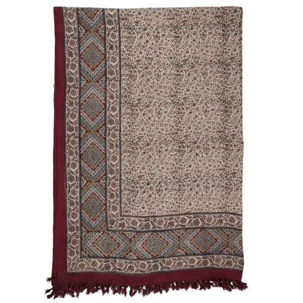 Iranisches Tischtuch: Isfahans traditionelle Kalamkari Blockdruck Milana