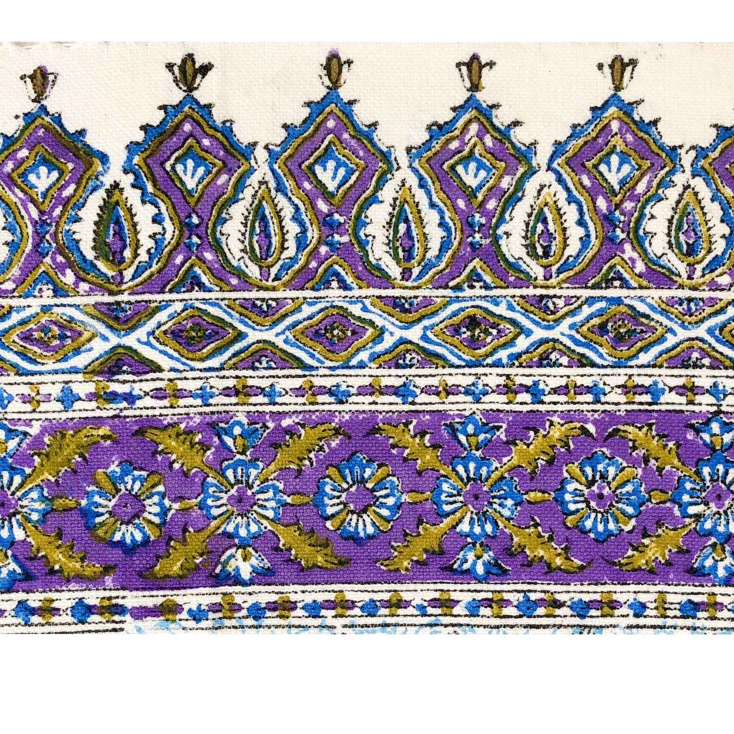 Iranisches Tischtuch: Isfahans traditionelle Kalamkari Blockdruck Lila