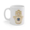 Islamische Keramik-Kaffeetasse - Goldene Hamsa Hand Muster