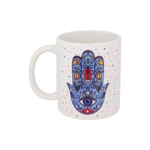Islamische Keramik-Kaffeetasse – Hamsa Hand von Fatima Muster