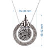 Islamische Stahlkette mit Ayat al-Kursi Kalligrafie-Medaillon