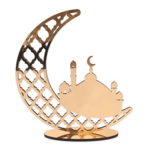 Islamischer Acryl-Tischkerzenhalter mit Ramadan- und Halbmond-Design
