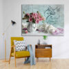 Islamische Holzprintkunst - Wa In Yakad & Blumen Design Wandkunst