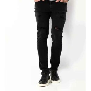 Lange Jeans in Schwarz, Slim Fit für den täglichen Gebrauch