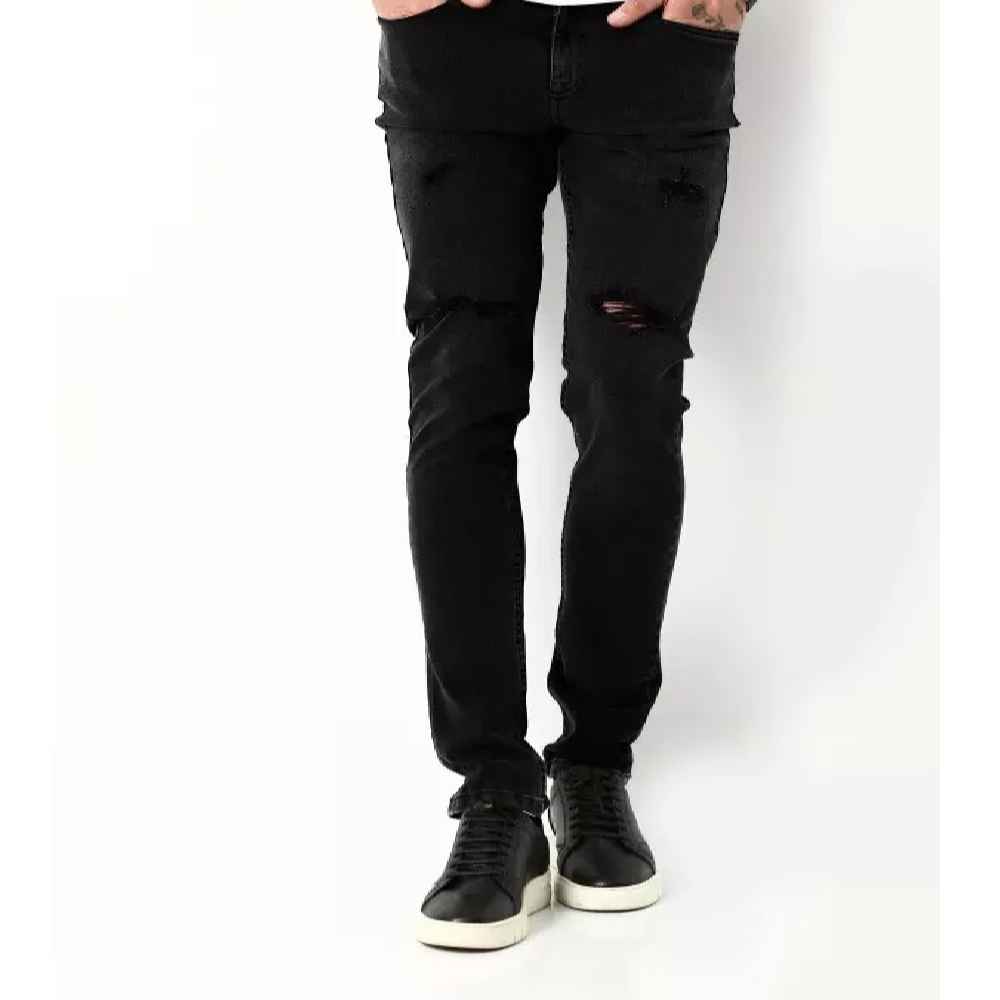 Lange Jeans in Schwarz, Slim Fit für den täglichen Gebrauch