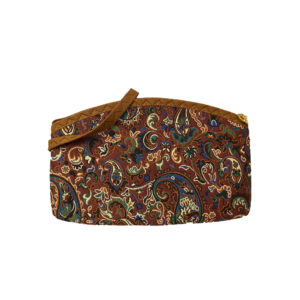 Persische Make-up Tasche aus Paisley Braun Termeh Stoff für Frauen