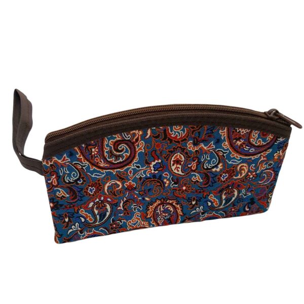 Persische Make-up Tasche aus Paisley Termeh Stoff mit Griff für Kosmetik