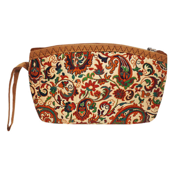 Persische Make-up Tasche aus Termeh Stoff mit Paisley Muster für Frauen