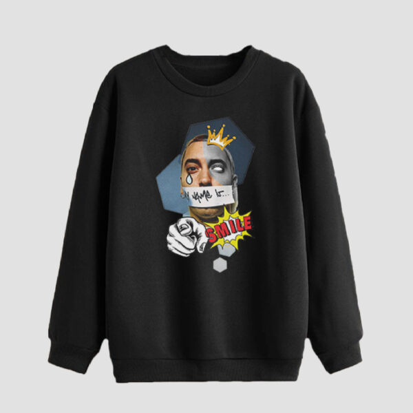 Herren Rundhals-Sweatshirt mit abstraktem Eminem-Print