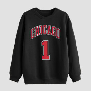 Herren Rundhals-Sweatshirt Baumwolle schwarz Cotton Black Chicago