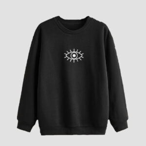 Herren Rundhals-Sweatshirt Baumwolle schwarz Eye Design