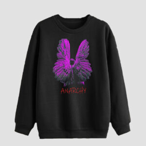 Herren Rundhals-Sweatshirt Baumwolle schwarz Modell Anarchy