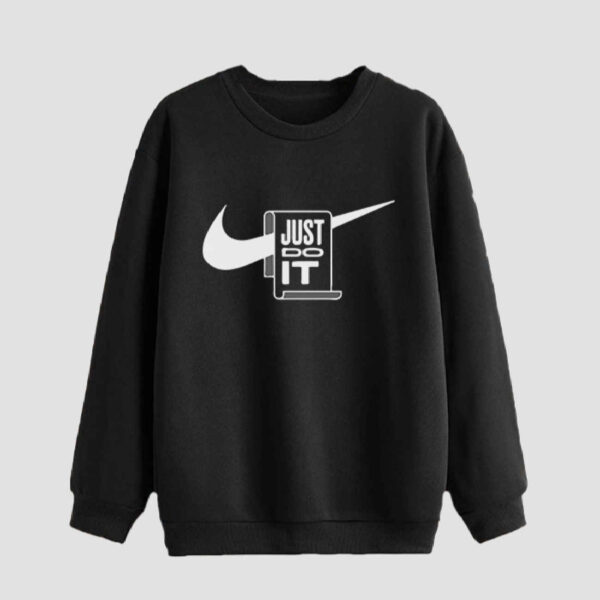 Herren Rundhals-Sweatshirt Baumwolle schwarz Modell Just Do It